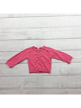 Carter's Pink Button Up Baby Cardigan Lightweight Cotton Long Sleeve 6-9 Months